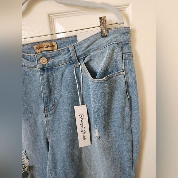 Honey & Bristle Light Wash High Waist Skinny Jeans Distressed 16 - Picture 8 of 14